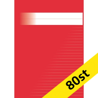 Skrivhäfte A4 linjerat | 8,5mm | röd | 80st