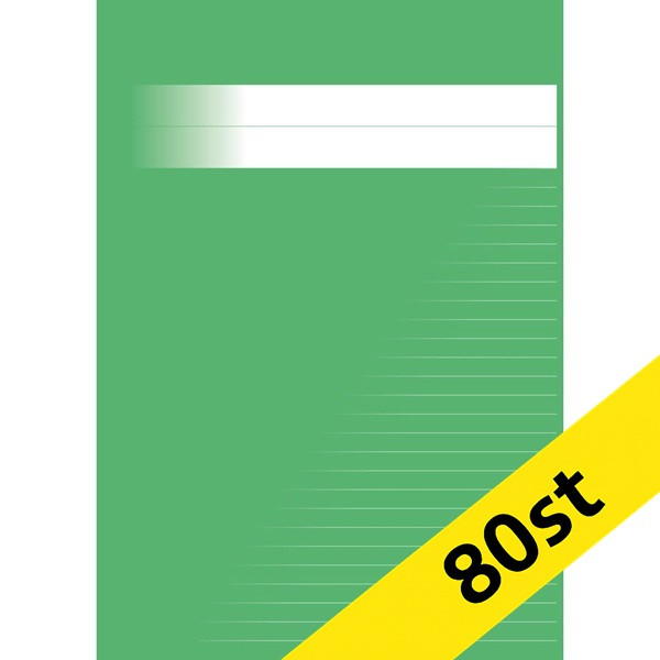 Skrivhäfte A4 olinjerat/linjerat | 8,5mm | grön | 80st SE000698 - 1