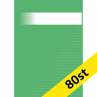 Skrivhäfte A4 olinjerat/linjerat | 8,5mm | grön | 80st