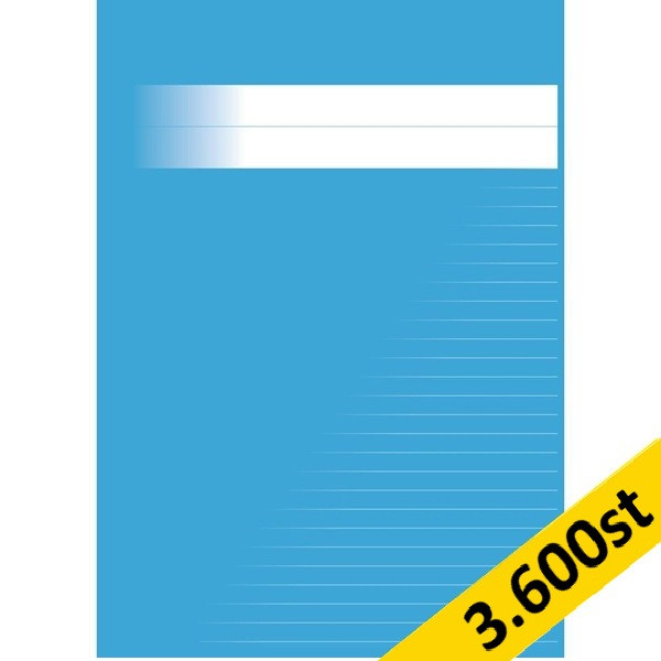 Skrivhäfte A4 olinjerat/linjerat | 8,5mm | ljusblå | 3.600st [PALLFRAKT] SE000649 - 1