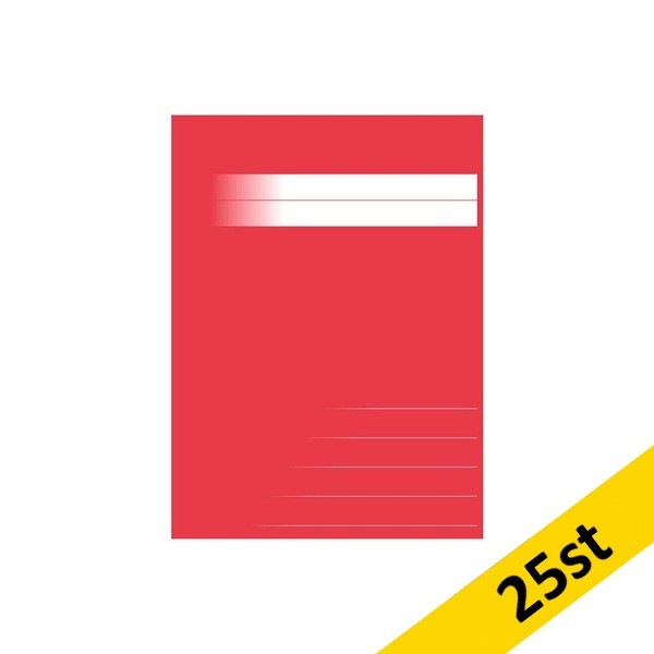 Skrivhäfte A5 1/2 linjerat | 14,5mm | röd | 25st SE000782 - 1