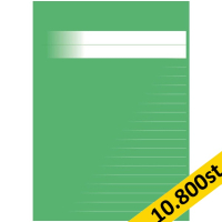 Skrivhäfte A5 olinjerat/linjerat | 8.5mm | grön | 10.800st [PALLFRAKT] SE000744