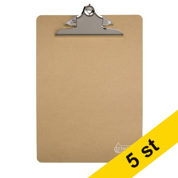 Skrivplatta A4 stående med stor klämma | 123ink | trä | 5st⭐ 302209 - 1