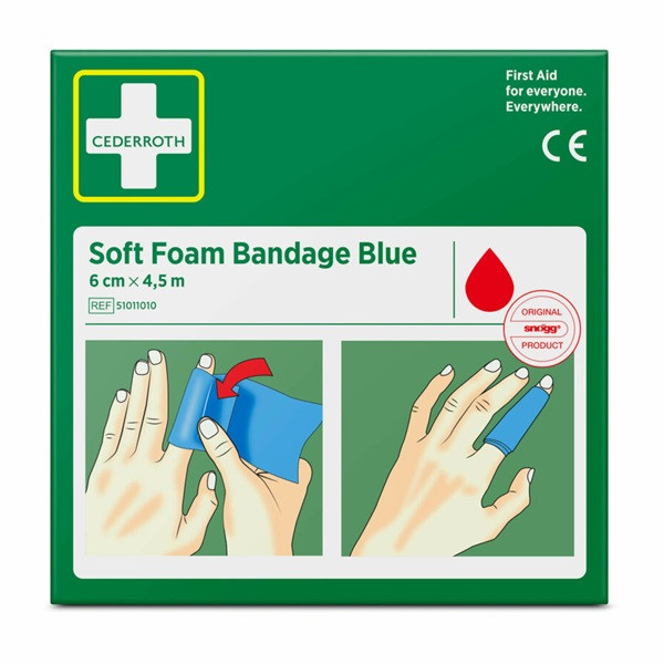 Skumbandage mjuk | Cederroth | blå | 6cm x 4,5m 501470 - 1