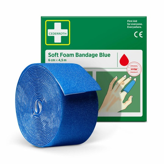 Skumbandage mjuk | Cederroth | blå | 6cm x 4,5m 501470 - 4