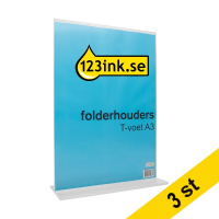 Skylthållare A3 stående | T-fot | 123ink | 3st 301558