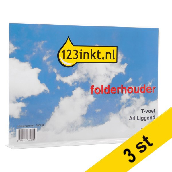 Skylthållare A4 liggande | T-fot | 123ink | 3st 423175 - 1