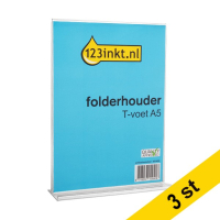 Skylthållare A5 stående | T-fot | 123ink | 3st 301563