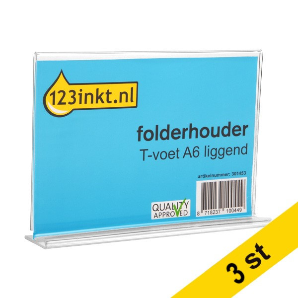Skylthållare A6 liggande | T-fot | 123ink | 3st⭐ 301566 - 1