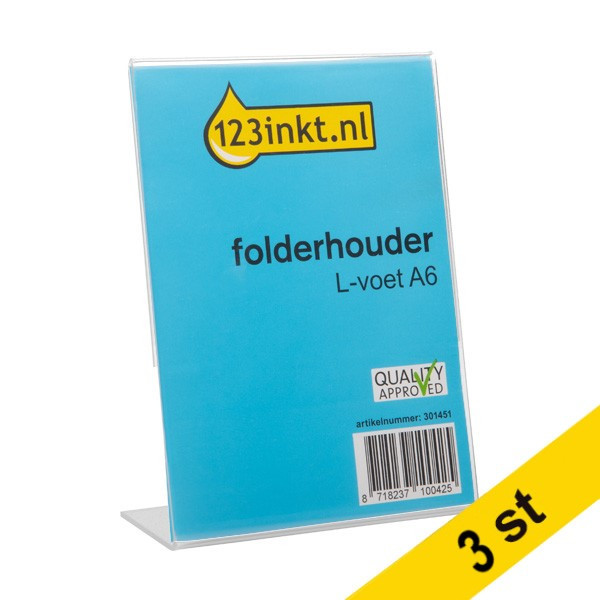 Skylthållare A6 stående | L-fot | 123ink | 3st 301564 - 1