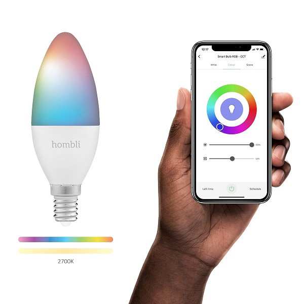 Smart lampa | E14 | C37 | RGBW | RGB + 2700K | 4.5W | dimbar [Hombli] HBES-0123 LHO00028 - 4