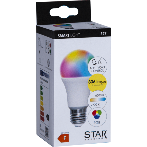 Smart lampa E27 | 9W | dimbar (via app) $$ 368-01 361826 - 4