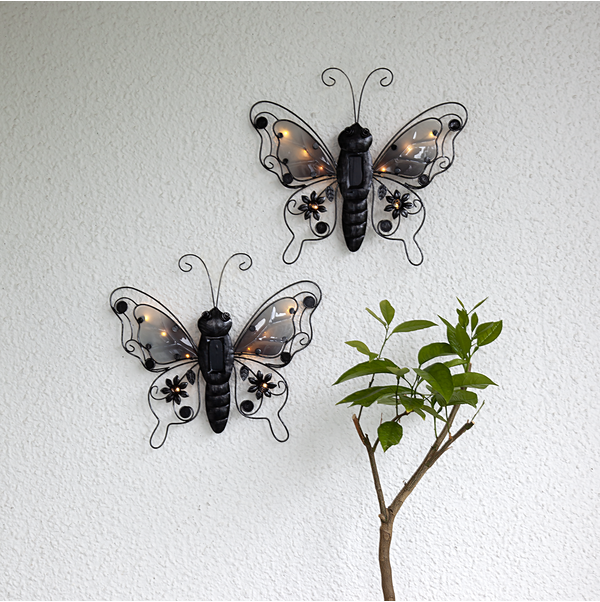 Solcellsdekoration Butterfly | 0.4W | 10 lampor | svart [Star Trading] 361294 - 2