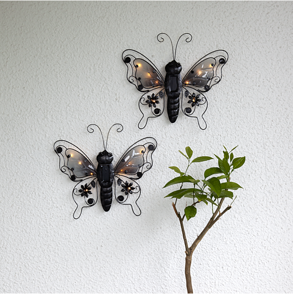 Solcellsdekoration Butterfly | 0.4W | 10 lampor | svart 481-27 361294 - 2