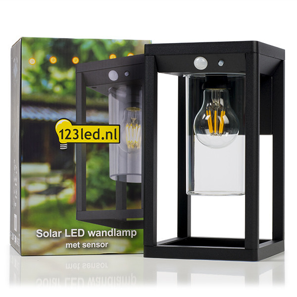Solcellsvägglampa Kensington | IP54 | sensor | svart [123ink] LDR08542 - 2