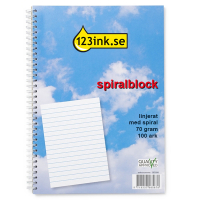 Spiralblock A4 linjerat | 100 ark | 123ink K-5504-SPC 300289