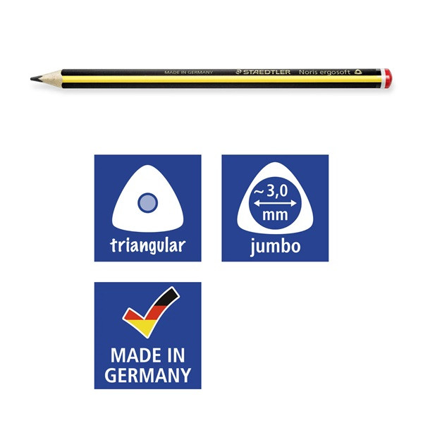 Staedtler Blyertspenna 2B | Staedtler Noris Jumbo Ergosoft 153 209559 - 5