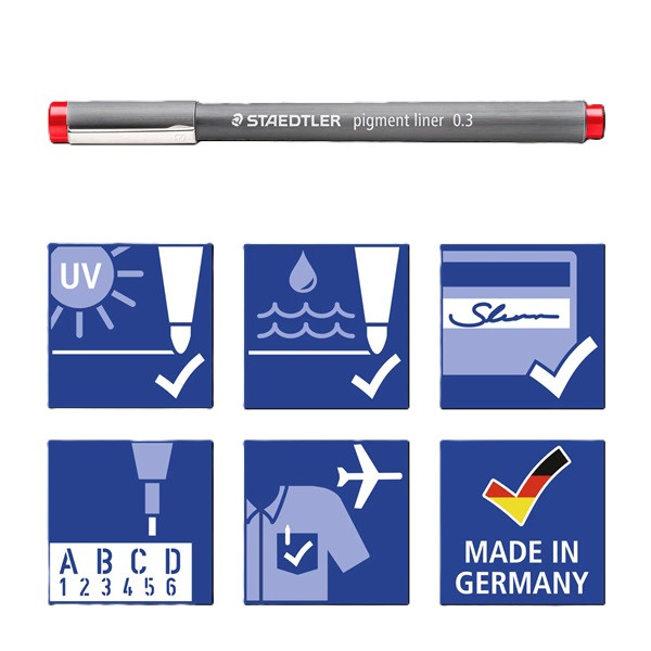 Staedtler Fineliner 0.3mm | Staedtler | sorterade färger | 6st 30803-SSB6 209537 - 7