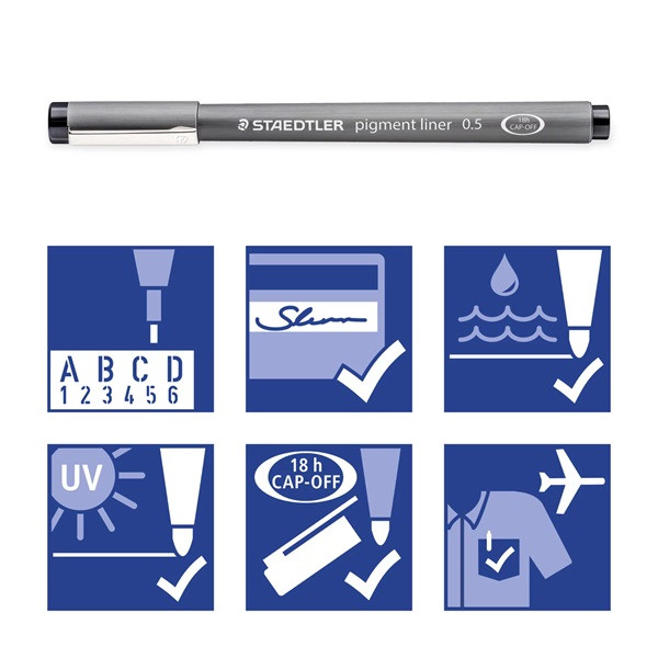 Staedtler Fineliner 0.3mm | Staedtler | sorterade färger | 6st 30803-SSB6 209537 - 8