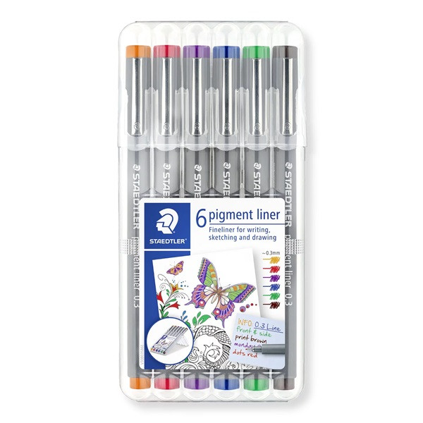 Staedtler Fineliner 0.3mm | Staedtler | sorterade färger | 6st 30803-SSB6 209537 - 1