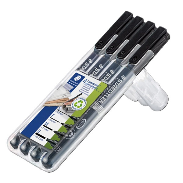 Staedtler Märkpenna permanent | Staedtler Lumocolor 31 | svart | 4st 31-9WP4GS 209507 - 2