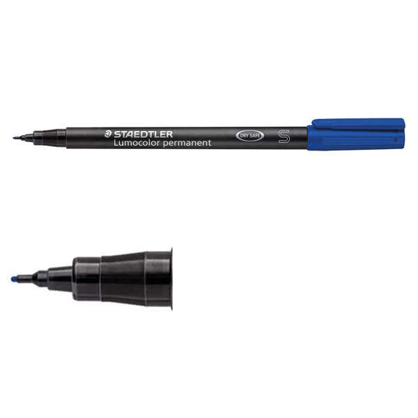 Staedtler Märkpenna permanent 0.4mm | Staedtler Lumocolor 313 | blå 313-3 424727 - 1