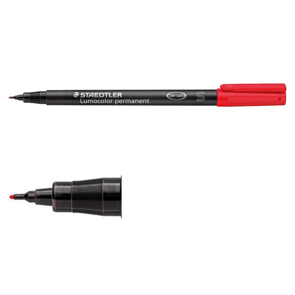 Staedtler Märkpenna permanent 0.4mm | Staedtler Lumocolor 313 | röd 313-2 424726 - 1