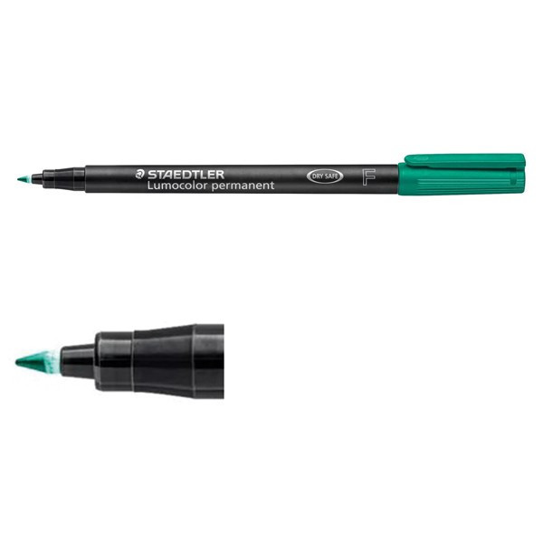 Staedtler Märkpenna permanent 0.6mm | Staedtler Lumocolor 318 | grön 318-5 424736 - 1