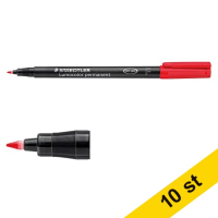 Staedtler Märkpenna permanent 0.6mm | Staedtler Lumocolor 318 | röd | 10st  424738
