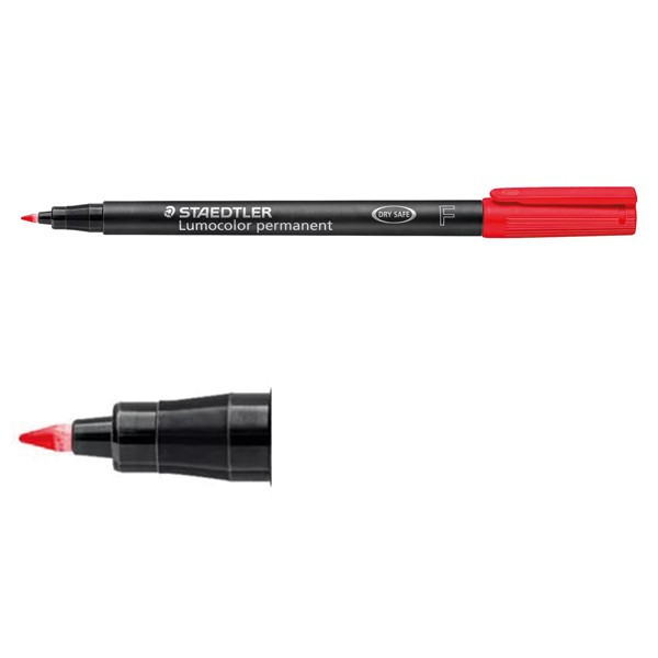 Staedtler Märkpenna permanent 0.6mm | Staedtler Lumocolor 318 | röd 318-2 424734 - 1