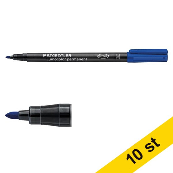 Staedtler Märkpenna permanent 1.0mm | Staedtler Lumocolor 317 | blå | 10st  424747 - 1