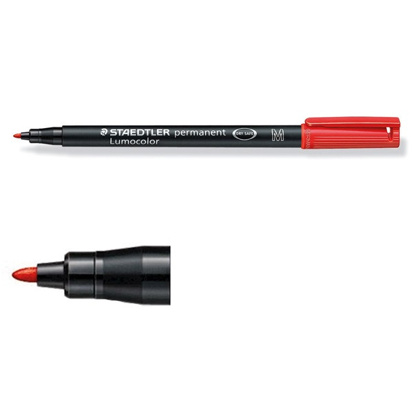 Staedtler Märkpenna permanent 1.0mm | Staedtler Lumocolor 317 | röd 317-2 424742 - 1