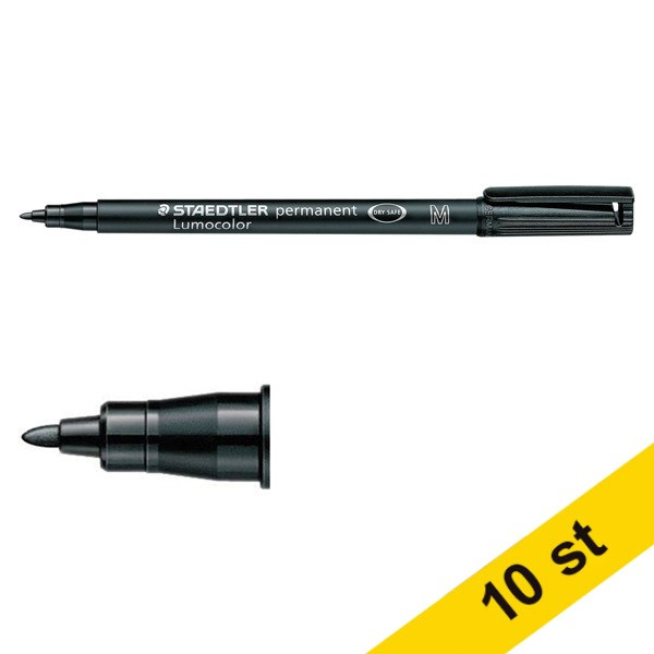 Staedtler Märkpenna permanent 1.0mm | Staedtler Lumocolor 317 | svart | 10st  424745 - 1