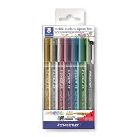 Staedtler Metallic marker + Pigment liner | 7st 8323-SWP6P 360904