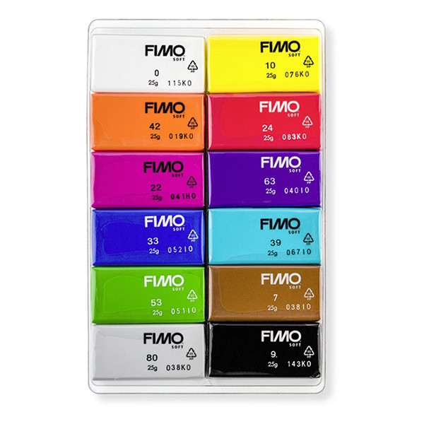 Modellera | Fimo | blandade färger basis | 25g | 12st 209646 - 2