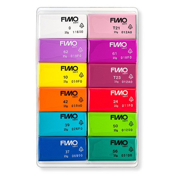 Modellera | Fimo | blandade färger billiant | 25g | 12st 209647 - 2