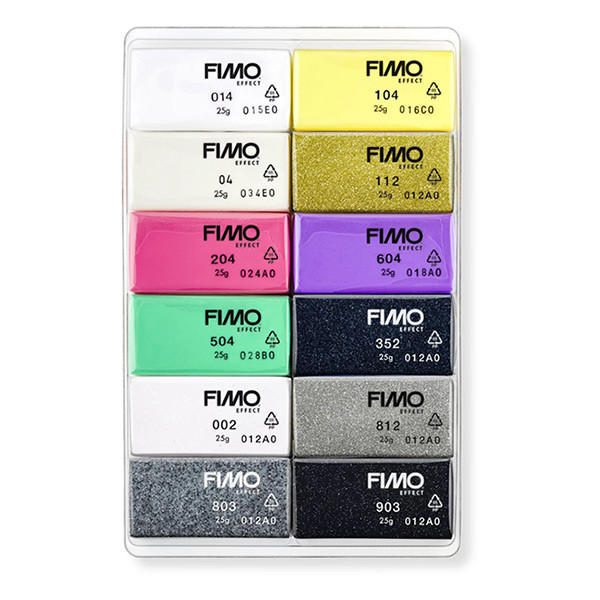 Modellera | Fimo | blandade färger effekt | 25g | 12st 209652 - 2