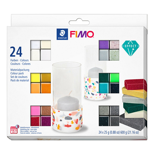Modellera | Fimo | blandade färger effekt | 25g | 24st 209653 - 1