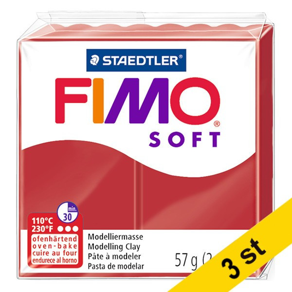Staedtler Modellera | Fimo | julröd | 57g | 3st  424680 - 1