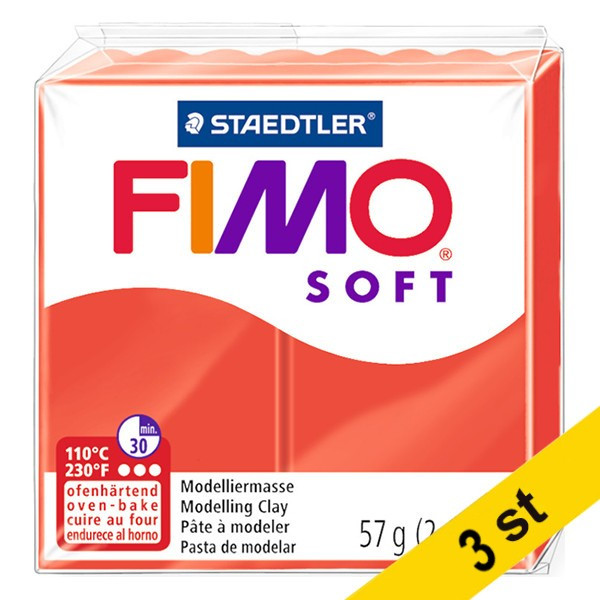 Staedtler Modellera | Fimo | ljusröd | 57g | 3st  424682 - 1