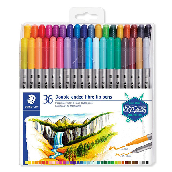 Staedtler Tuschpennor med dubbel spets | Staedtler 3200 | 36st 3200TB36 209517 - 1