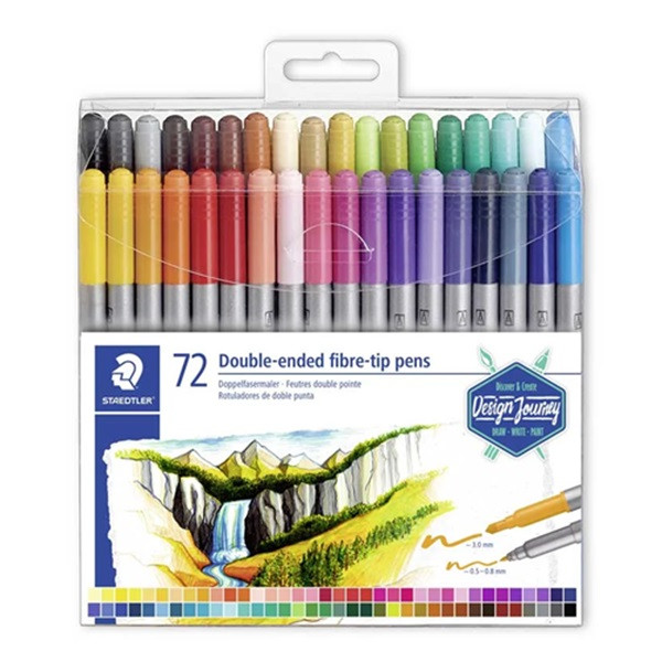 Staedtler Tuschpennor med dubbel spets | Staedtler 3200 | 72st 3200TB72 209518 - 1