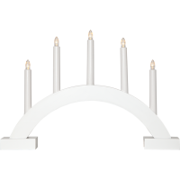 Batteridriven ljusstake ABBE | 5-arm | trä | vit [Star Trading] 502452