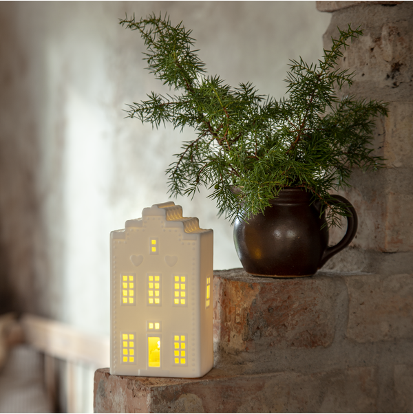 Bordsdekoration Vinter | 8,5x16x6cm | vit [Star Trading] 501815 - 2