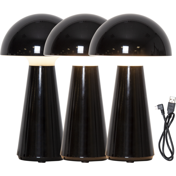 Bordslampa svamp | svart [Star Trading] 501534 - 2