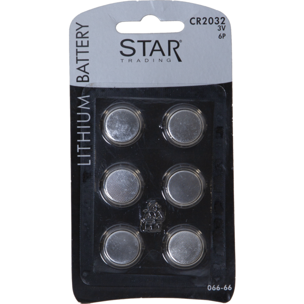 Star Trading CR2032 Lithium knappcellsbatteri 6st 500688 - 2
