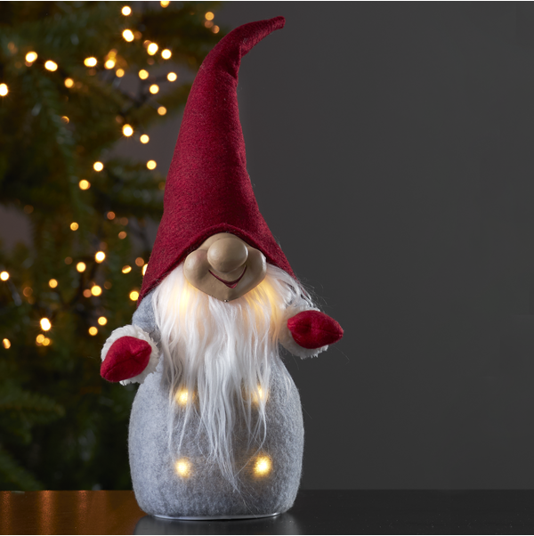 Dekorationstomte Joylight | röd/grå [Star Trading] 501845 - 2