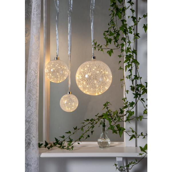Glaskula Glow Snow Ø200mm [Star Trading] 501522 - 2