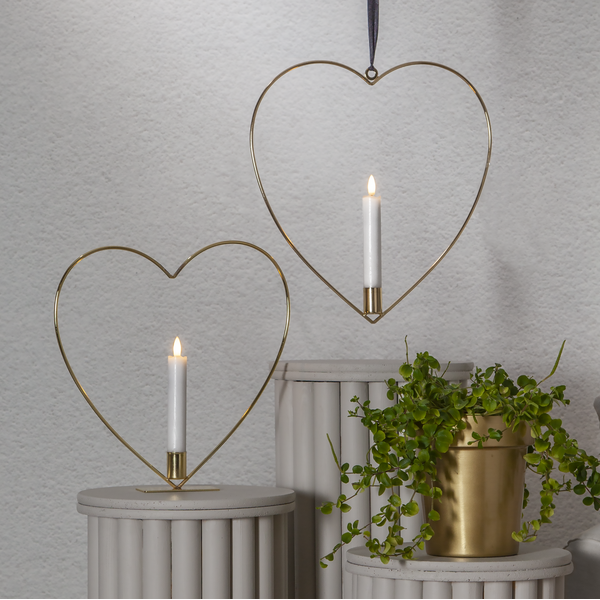 Inomhusdekoration Flamme Heart Stående | mässing [Star Trading] 362092 - 2