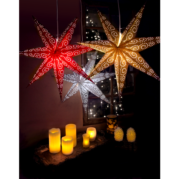 Julstjärna hängande (papper) 60cm | Antique guld [Star Trading] 501857 - 2